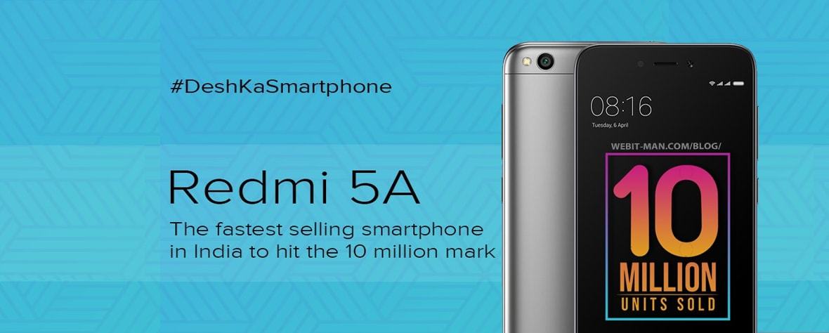 Redmi 5A crosses benchmark of whipping 10 Million Sales mark